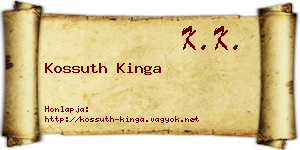 Kossuth Kinga névjegykártya