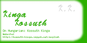 kinga kossuth business card